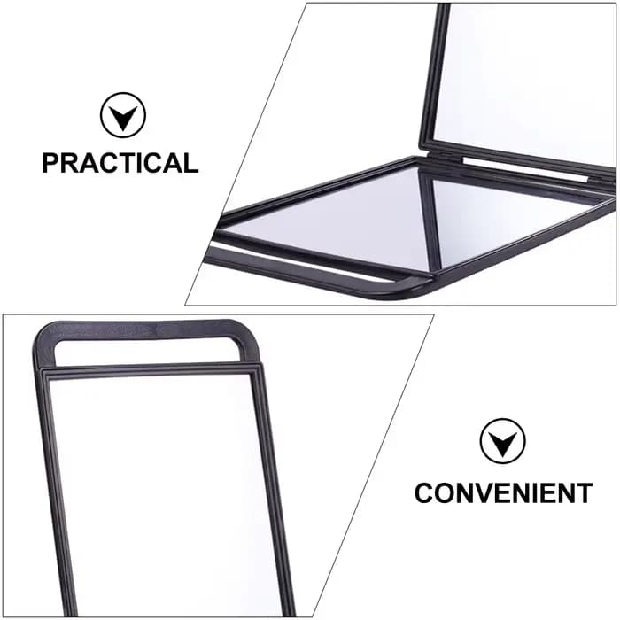 Miroir de poche double face pour barbier et salon de beauté, design compact pour les voyages et l'utilisation en salon, réflexion haute définition