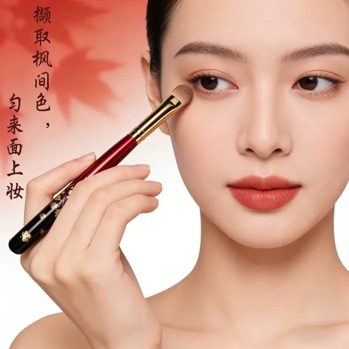 Grand pinceau à paupières moelleux pour un maquillage longue durée