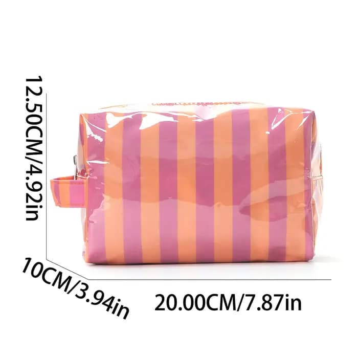 1 trousse de toilette rayée - Sac de rangement pour voyages d'affaires - Portable et décontracté - Idéal comme cadeau pour les vacances et les anniversaires