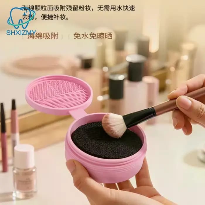 Boîte de nettoyage de pinceaux de maquillage