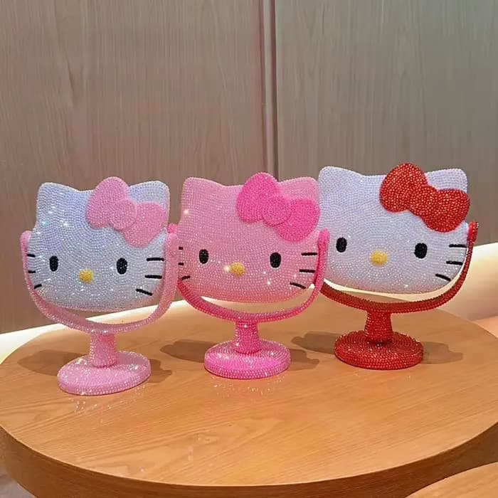 Miroir de maquillage rotatif de bureau KT à paillettes à imprimé léopard, kit de bricolage, cadeau fait main