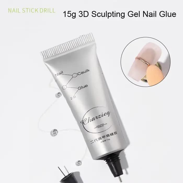 15 g/boîte 5 en 1 strass colle Gel couleur transparente Nail Art Gel collant pour strass bijoux déco