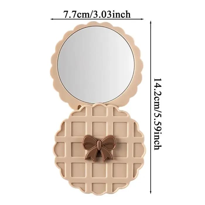 Miroir de poche à motif gaufré