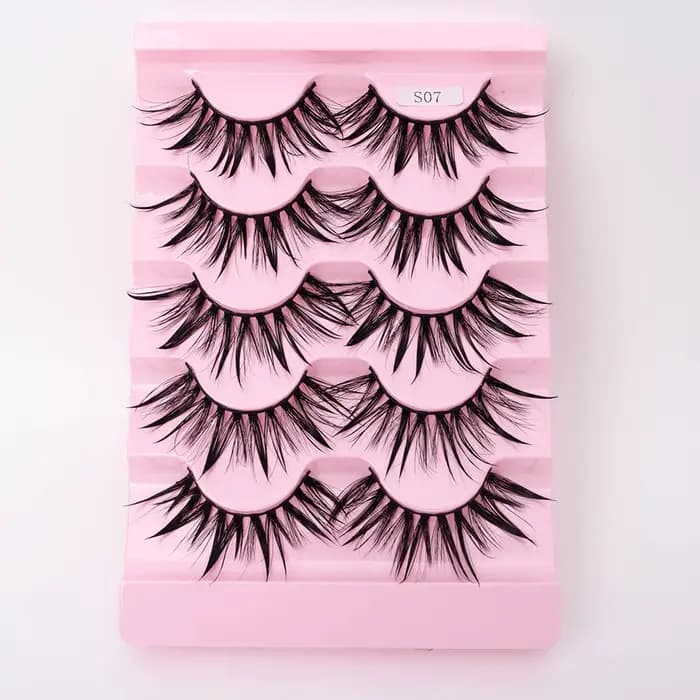 Nouveau 5 paires de faux cils humides