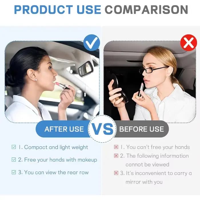 Pare-soleil de voiture, miroir de vanité à clipser, maquillage intérieur automobile, miroir d'ombrage universel pour véhicule, miroir de vanité cosmétique