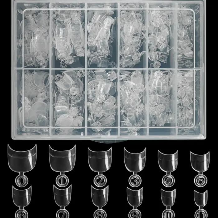 600 pièces pointe d'ongle carrée courte française clair/naturel demi-couverture ongles en acrylique presse sur les ongle