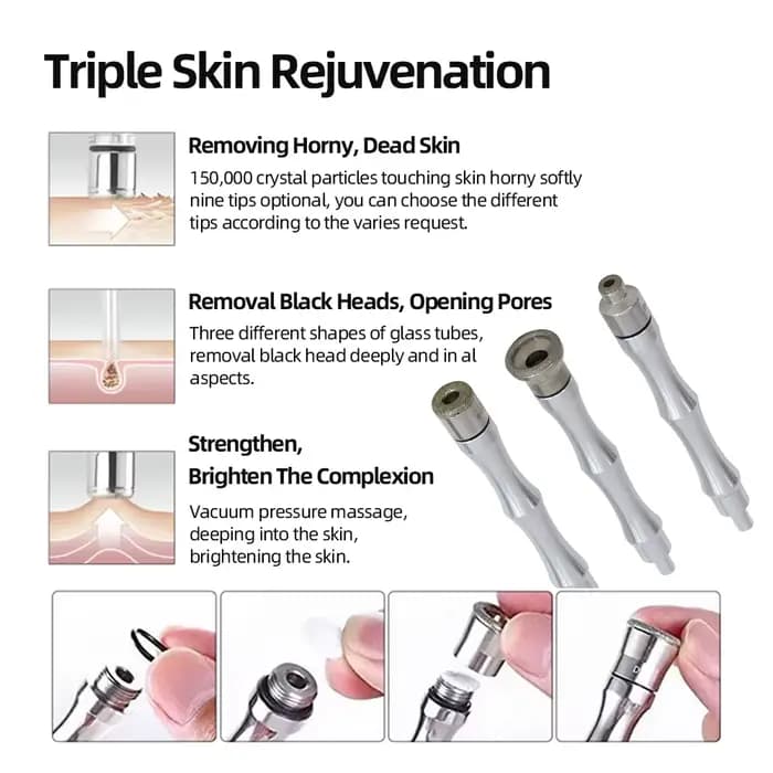 Machine de beauté 3 en 1Diamond MicrodermDelhi, vaporisateur d'eau, extinction sous vide, anti-rides