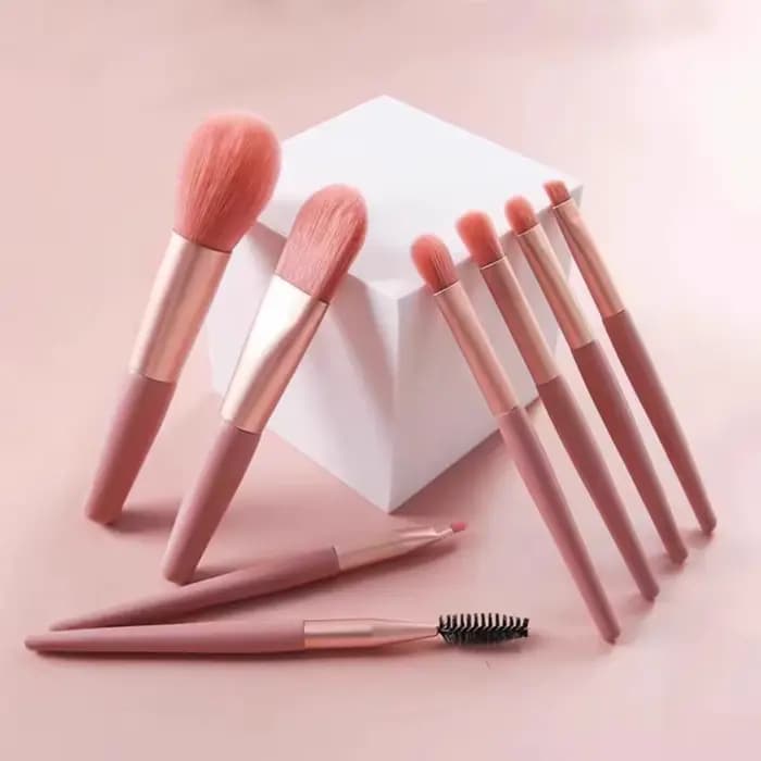 Ensemble de 8 mini pinceaux de maquillage doux en forme de macaron