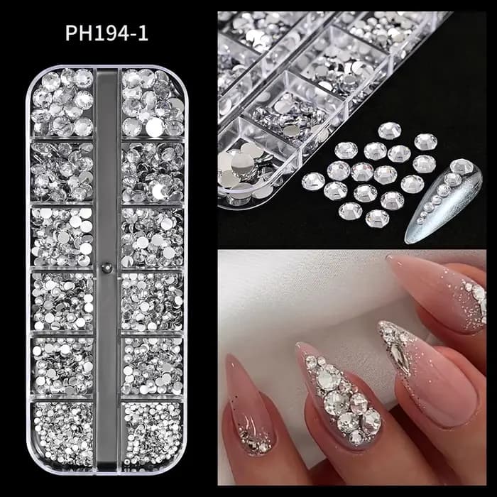 1000 pièces-12 grilles 3D or argent étoile/croix ongles Rivet goujons alliage métallique Starlight