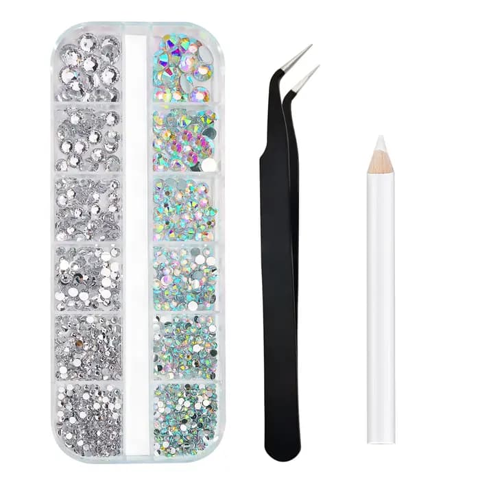 Boîte de strass 3D à dos plat pour ongles