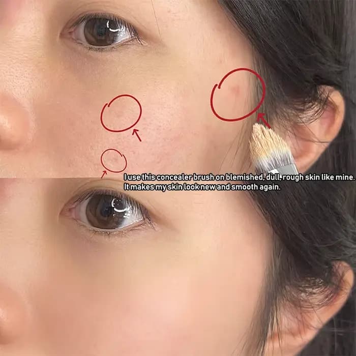 Pinceau de maquillage correcteur triangulaire biseauté de précision