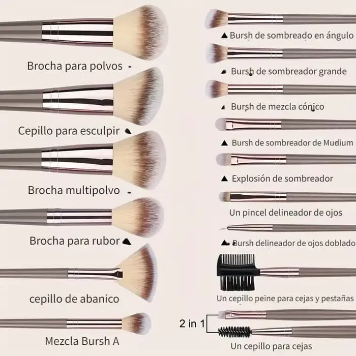 Ensemble professionnel de 3 à 20 pinceaux de maquillage doux et moelleux pour fond de teint, fard à