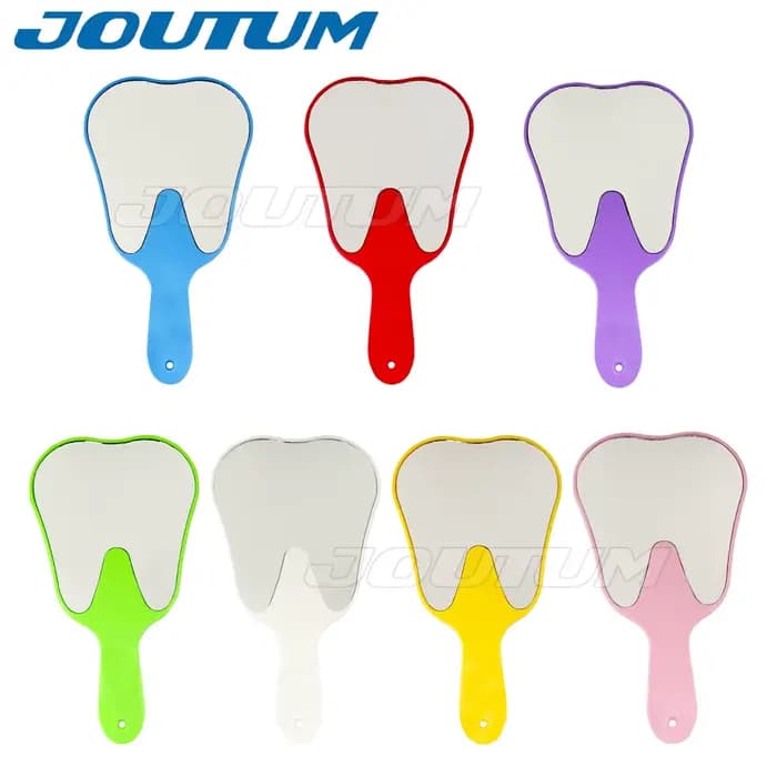 Miroir buccal dentaire en forme de dent avec poignée