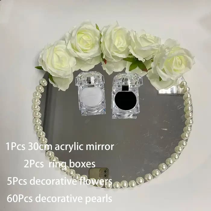 Accessoires pour assiettes à bagues : plaque miroir en acrylique