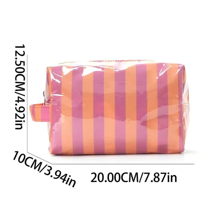 Trousse de toilette rayée pour femmes et filles