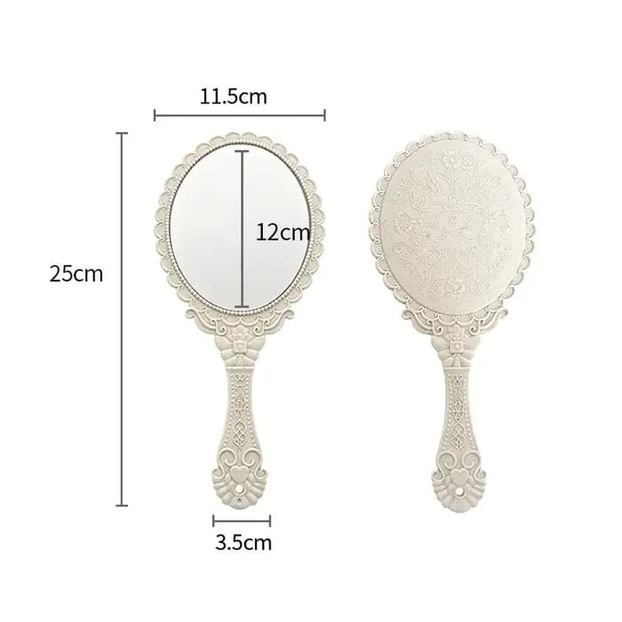 Miroir de maquillage portable vintage, miroir cosmétique de style européen, miroir de beauté portable haute définition, miroir de vanité rétro