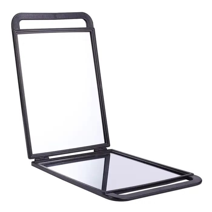 Miroir de poche double face pour barbier et salon de beauté, design compact pour les voyages et l'ut