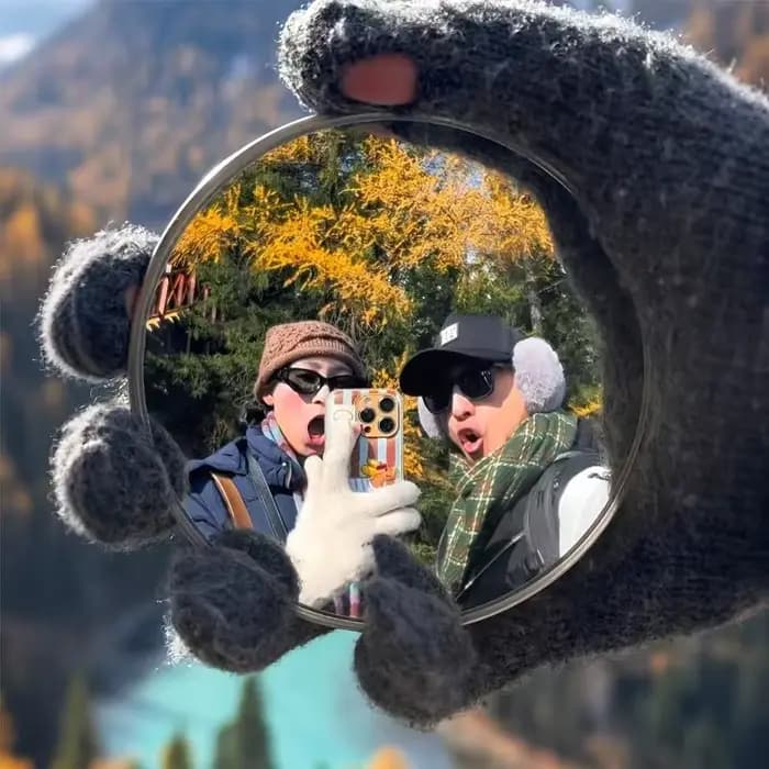 Miroir convexe rond, accessoires photo pour selfie