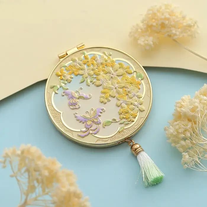 Miroir de maquillage en métal artisanal de Style chinois