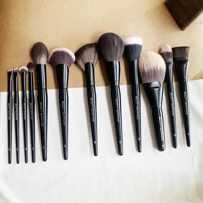 Ensemble de pinceaux de maquillage noirs de luxe de SCOTT