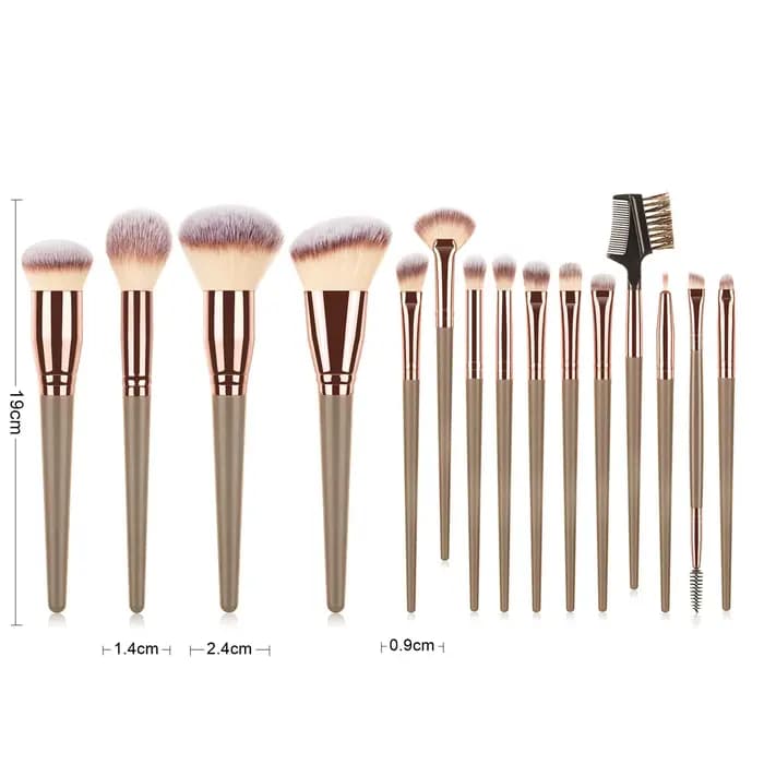 Ensemble de pinceaux de maquillage Champagne chaud pour femmes fond de teint cosmétique poudre Blush fard à paupières