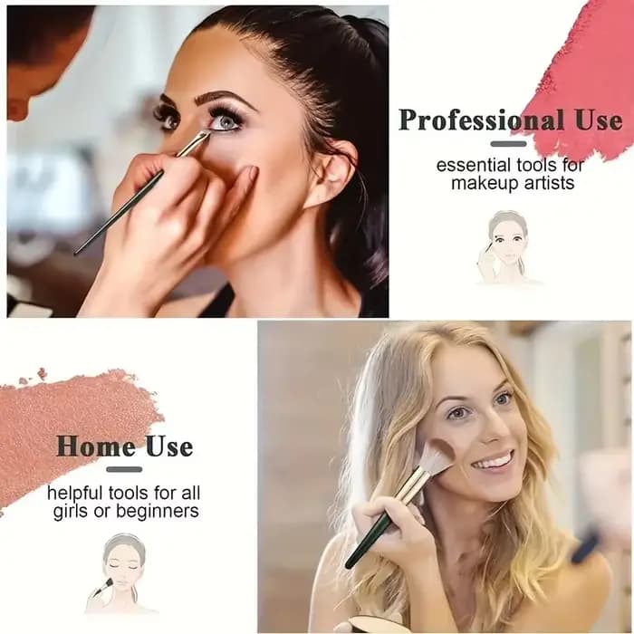 14 pièces ensemble de pinceaux de maquillage doux moelleux fard à paupières brosse correcteur