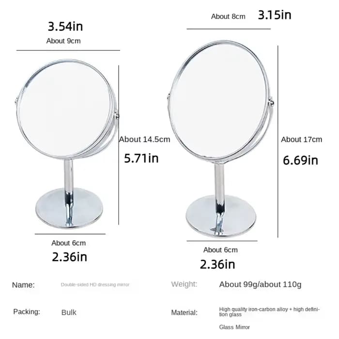 360 ° Miroir de maquillage rotatif double face