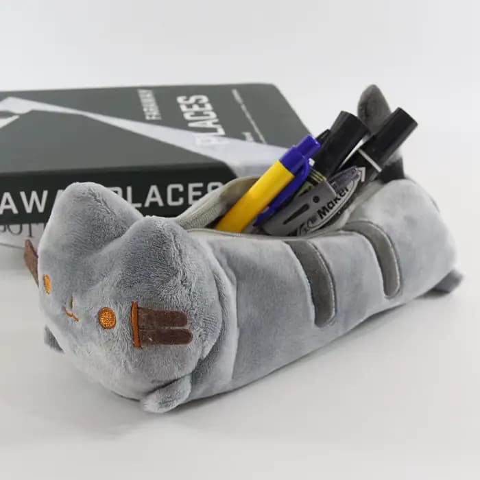 Pochette cosmétique style chat Pusheen, grande capacité, trousse de maquillage, trousse à crayons, pour adolescents, organisateur de voyage et d'école