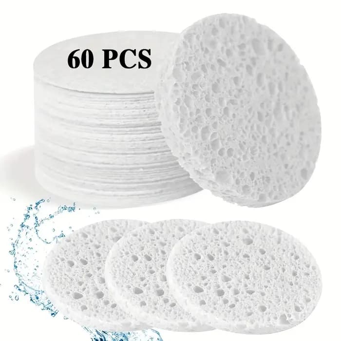 30/60 morceaux d'éponges de soins de beauté naturels