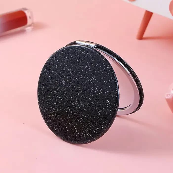 Miroir de maquillage rond pliable à paillettes