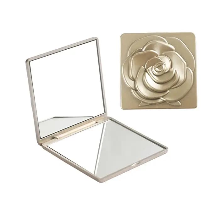 Miroir Rose carré de 7cm avec sac de rangement