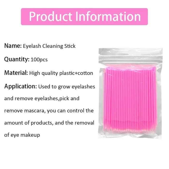 Microbrosse jetable pour Extension de cils, 50/100 pièces, tampon individuel pour enlever les cils,