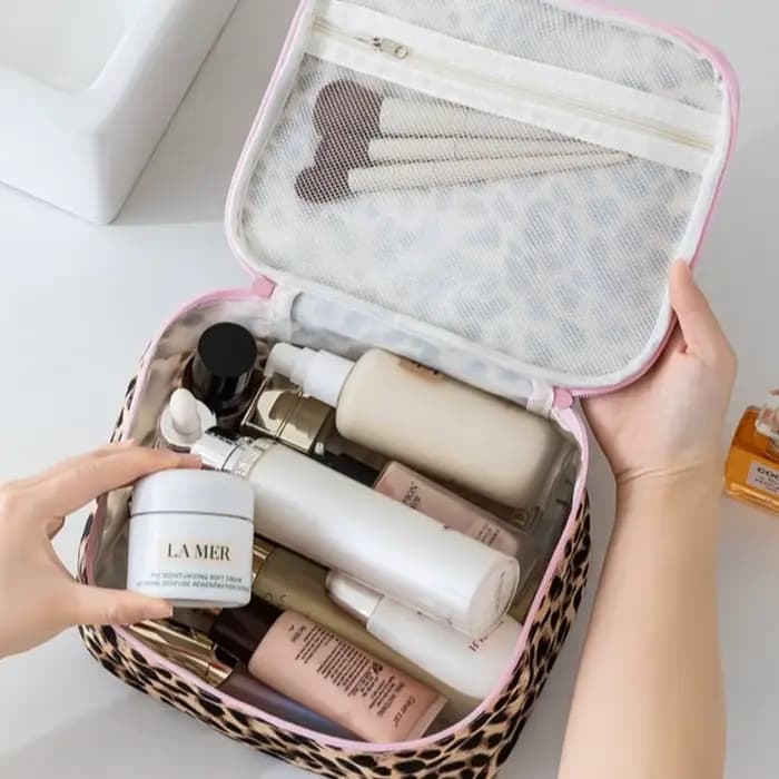 Sacs cosmétiques, ensemble de sacs de voyage léopard