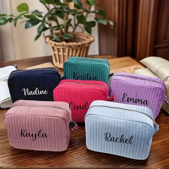 Sac de rangement de maquillage personnalisé avec nom