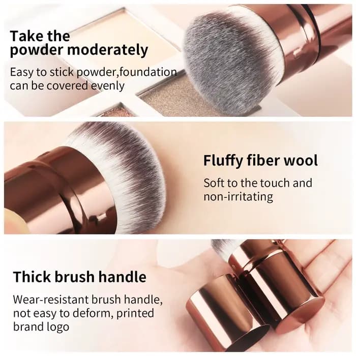 1 pièces pinceau à Blush rétractable Kabuki fond de teint brosse douce poudre moelleuse Contour pinceaux de maquillage