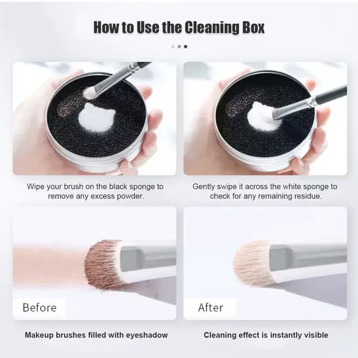 Ensemble de nettoyage de pinceaux de maquillage portables