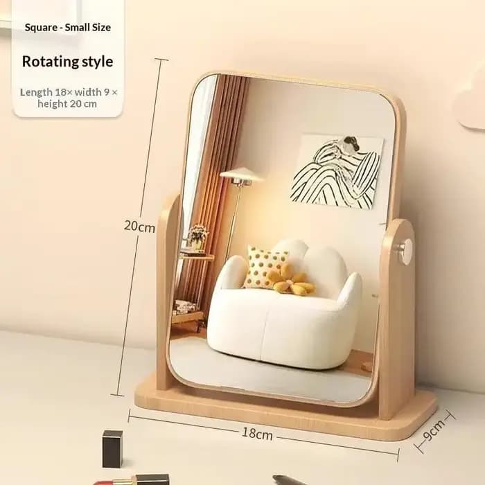 Miroir de maquillage sur pied pour bureau, double face, surface HD, réglage multi-angles, pour usage quotidien et vanité