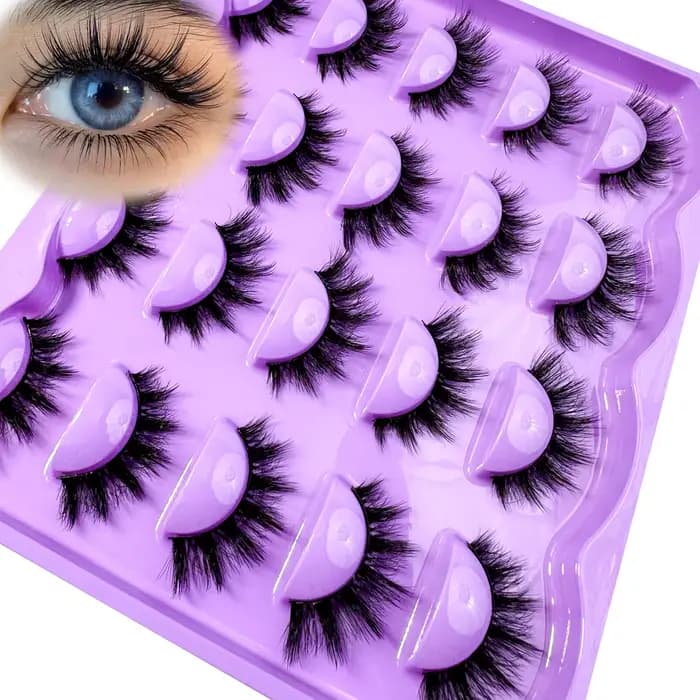Nouveau 10 paires de faux cils naturels complets