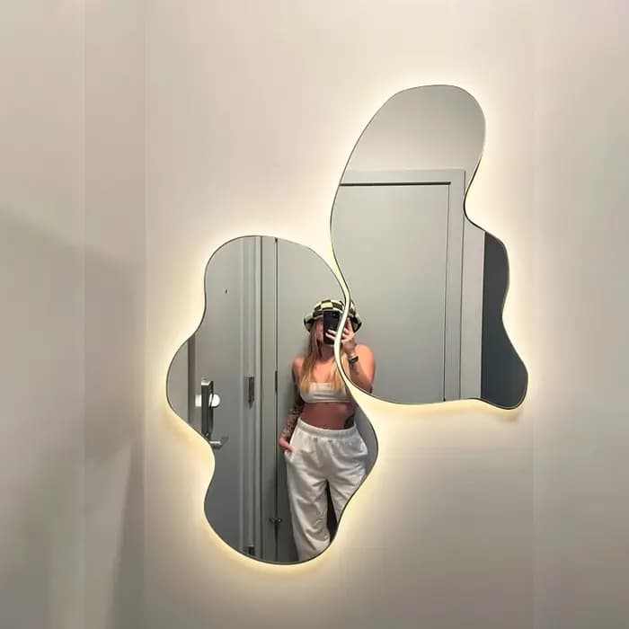 Miroir de maquillage nordique ornement irrégulier dortoir esthétique Design Cool créatif Espelho Grande Para Quarto meubles de maison