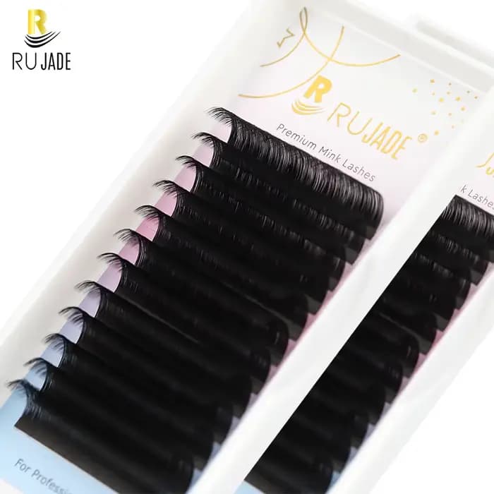 RUJADE 5-25mm cils longs noir mat cachemire Extensions de cils plateau de Volume cils individuels 0.