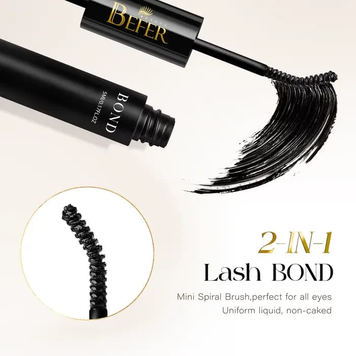 BEFER – colle pour cils 2 en 1, liaison et joint de cils + dissolvant de cils, adhésifs imperméables
