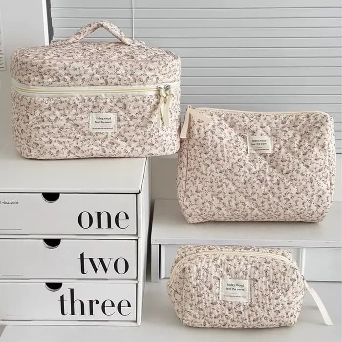 Pochette à cosmétiques Vintage pour femmes, imprimé Floral, sac à main de voyage, sac de rangement de maquillage, sac matelassé de grande capacité pour cadeau