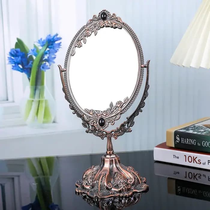 Miroir de maquillage vintage double face