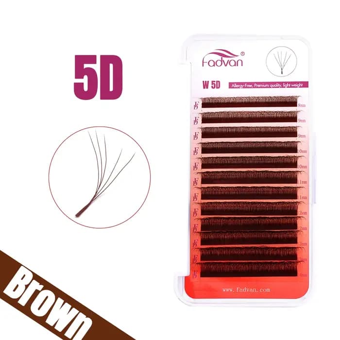FADVAN 5D cils en forme de W ventilateurs de Volume préfabriqués naturels C/D/L/M Curl W