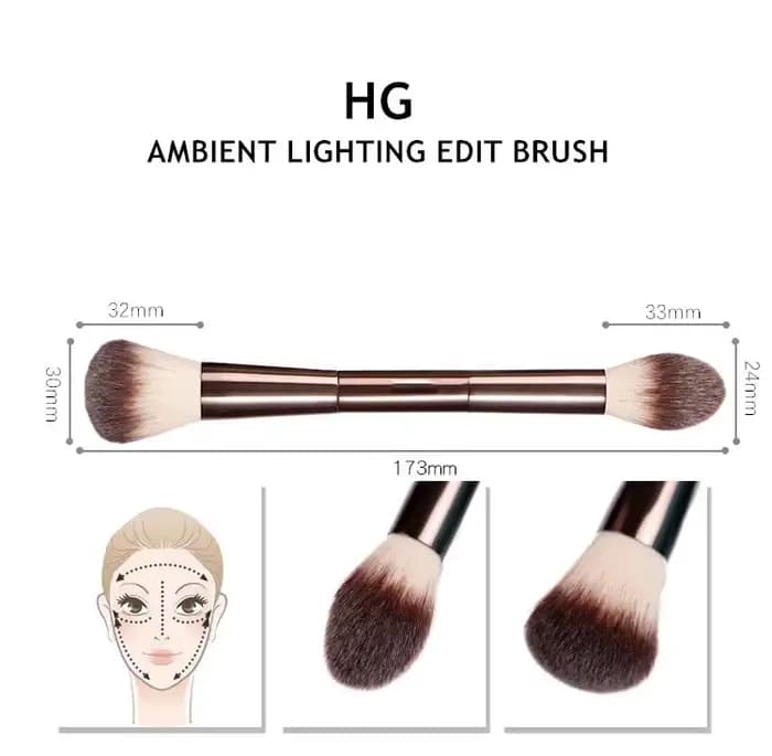 Sablier AMBIENT LIGHTING EDIT BRUSH Double extrémité poudre surbrillance Blush bronzant pinceau de maquillage