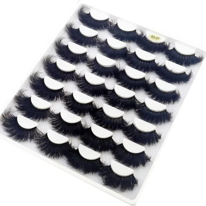 HBZGTLAD 14 paires de cils 25mm Faux cils de vison longue durée cils de vison moelleux Volume dramat