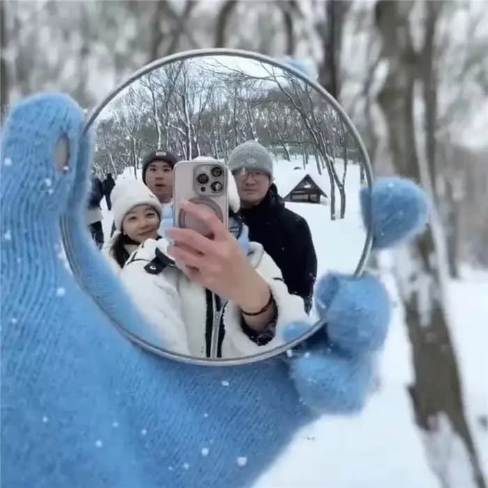 Mini miroir rond pour selfie de voyage