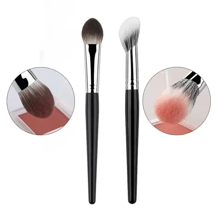 1/2Pcs Peach Heart Blusher Brush - Petit pinceau plat et précis pour le blush en poudre/crème/liquide, outil de maquillage