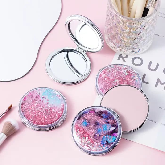 Miroir cosmétique double face chic à sable coloré
