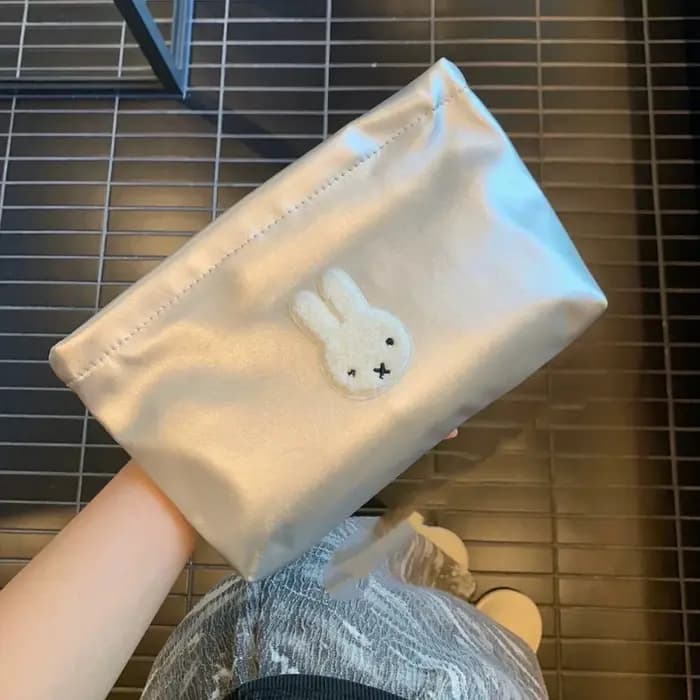 Sac de maquillage Miffy mignon, sac de rangement grande capacité, trousse de toilette portable pour produits de soin, sac à pinceaux, cadeau kawaii